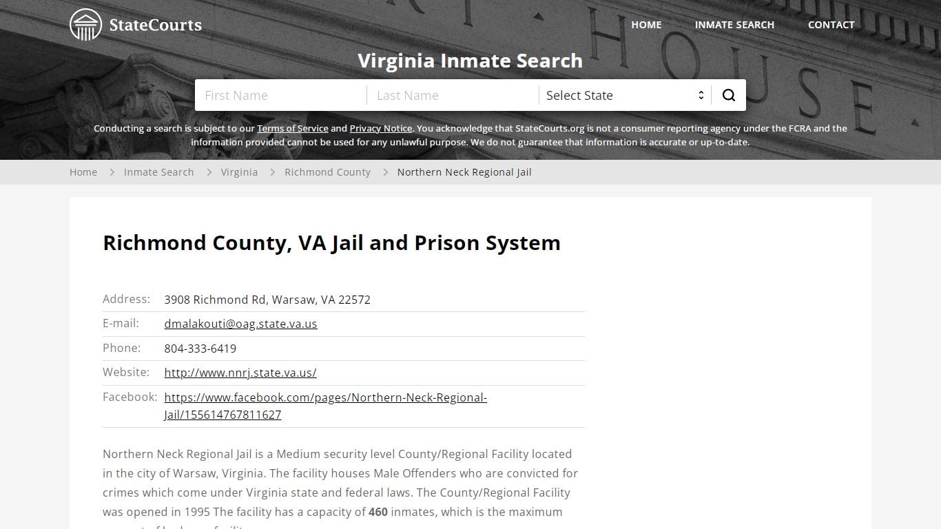 Northern Neck Regional Jail Inmate Records Search ...